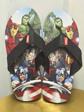 Marvel Black Multicolor Avengers Flip-Flops